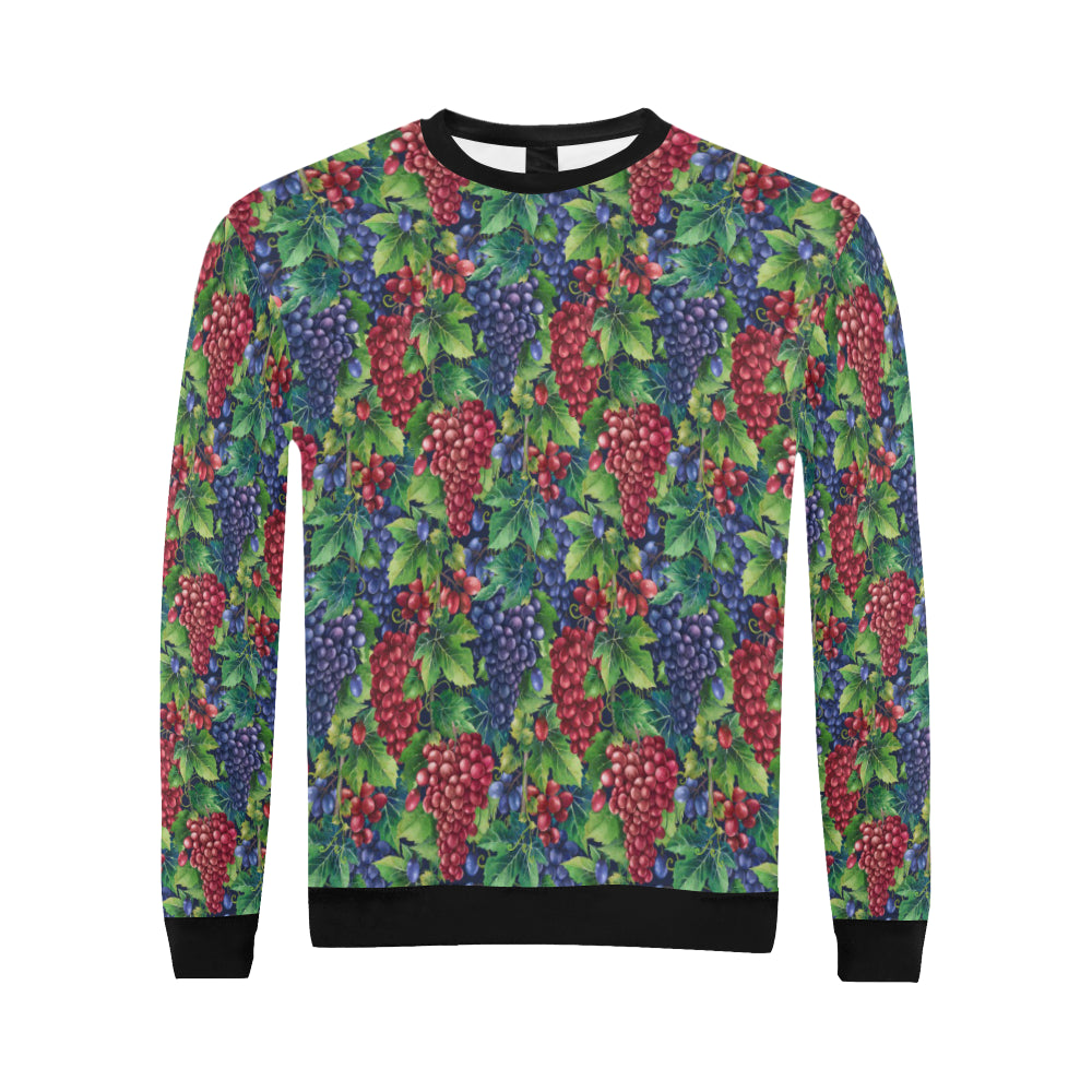 Grape Pattern Print Design GP02 Men Long Sleeve Sweatshirt