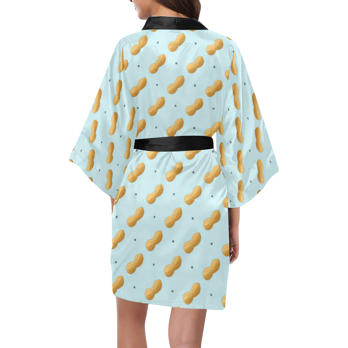 Peanut Pattern Print Design A03 Women's Short Kimono