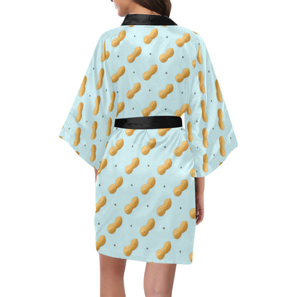 Peanut Pattern Print Design A03 Women's Short Kimono