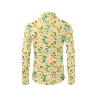 Beach Themed Pattern Print Design 01 Men's Long Sleeve Shirt