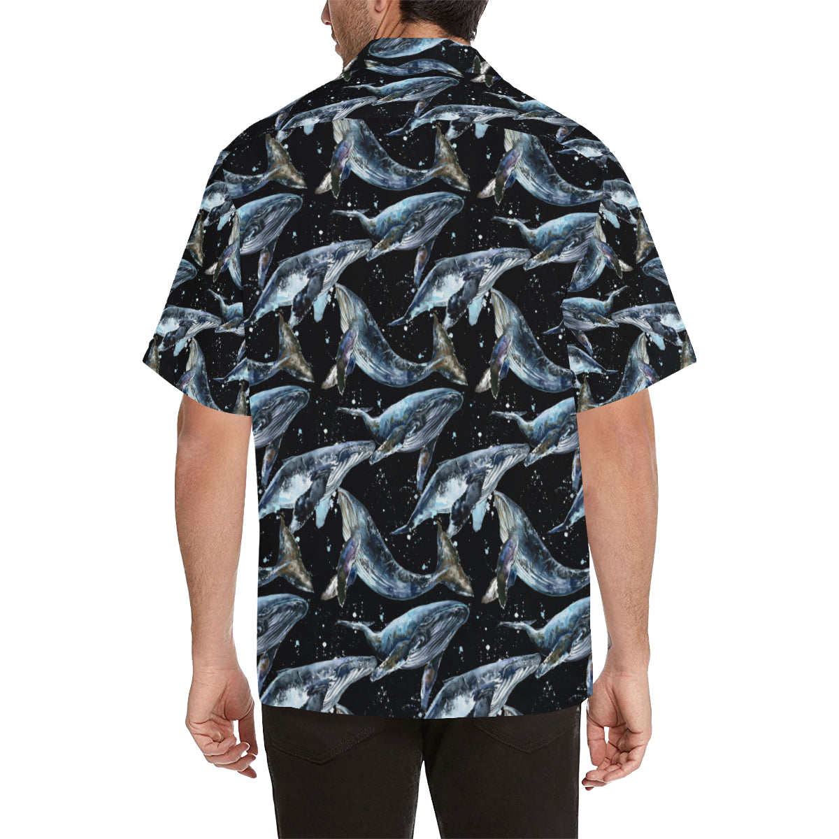 Humpback Whale Pattern Print Design 01 Men's Hawaiian Shirt