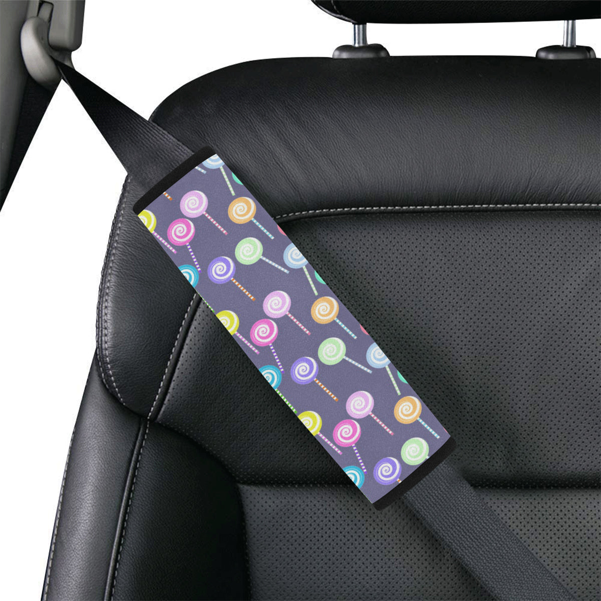 Lollipop Pattern Print Design LL03 Car Seat Belt Cover