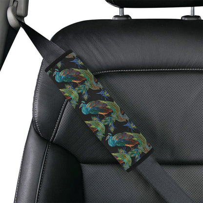 Peacock Pattern Print Design A04 Car Seat Belt Cover