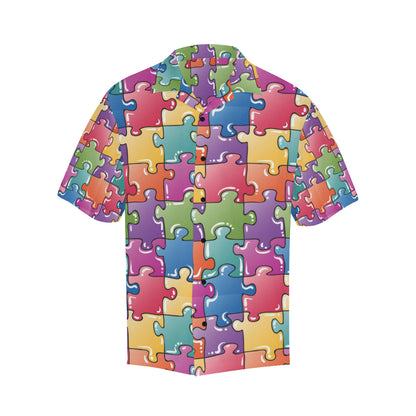 Puzzle Pattern Print Design A05 Men's Hawaiian Shirt