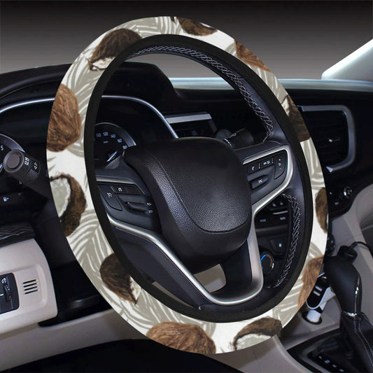 Coconut Pattern Print Design CN03 Steering Wheel Cover with Elastic Edge