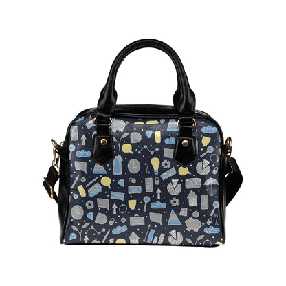 Accounting Financial Pattern Print Design 04 Shoulder Handbag