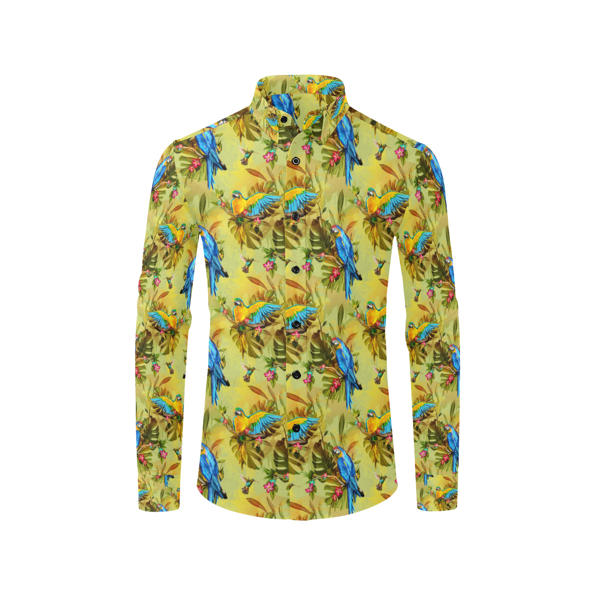 Parrot Pattern Print Design A02 Men's Long Sleeve Shirt