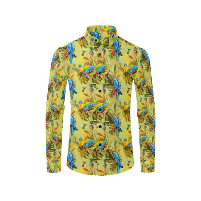 Parrot Pattern Print Design A02 Men's Long Sleeve Shirt
