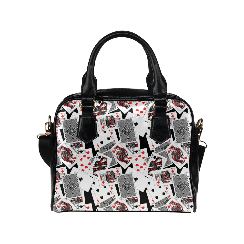 Poker Cards Pattern Print Design A04 Shoulder Handbag