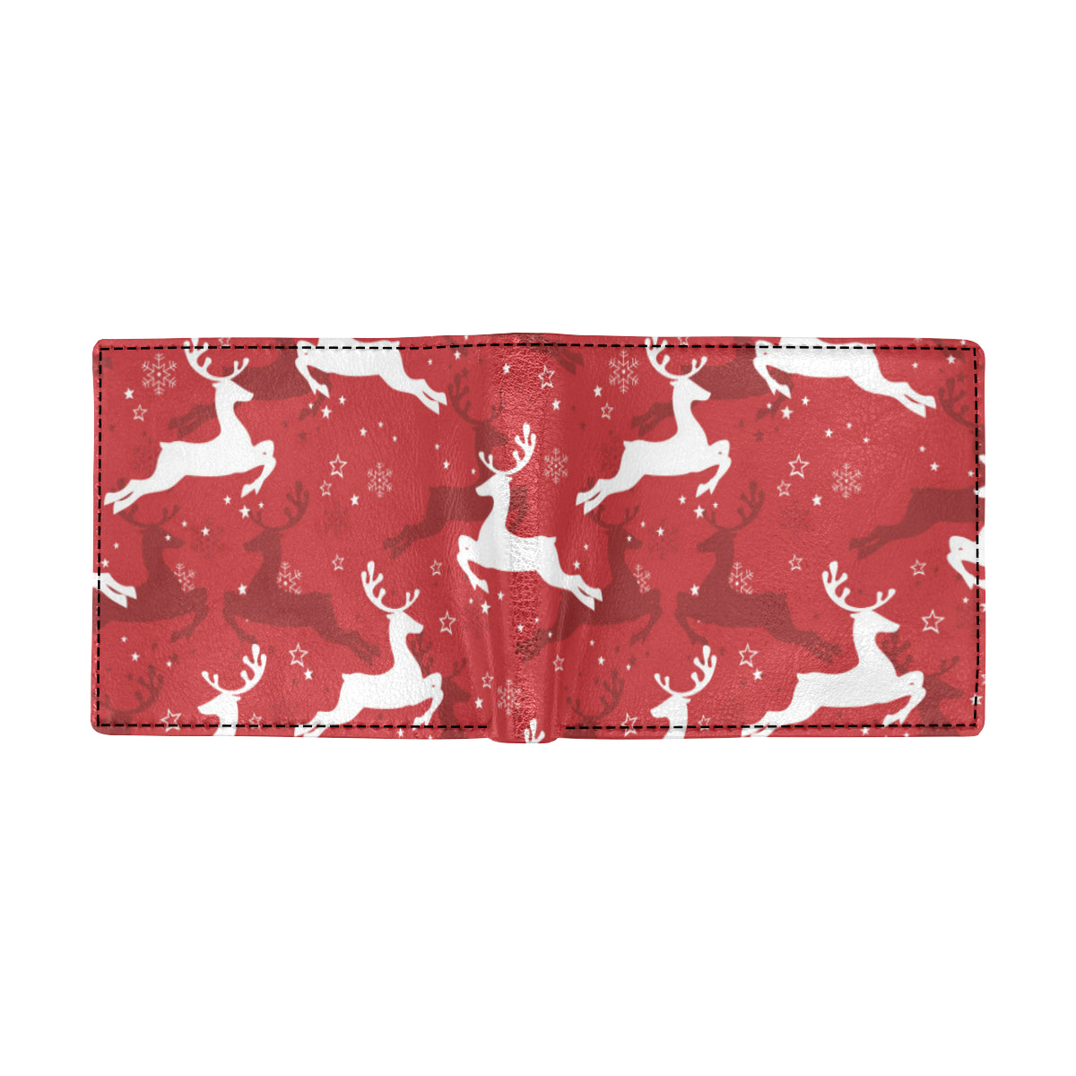 Reindeer Red Pattern Print Design 01 Men's ID Card Wallet