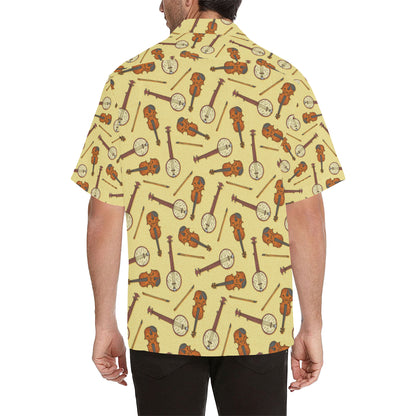 Banjo Violin Pattern Print Design 01 Men's Hawaiian Shirt