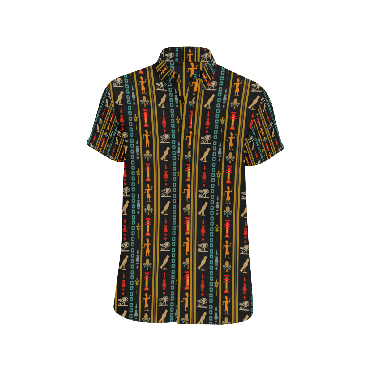 Eye of Horus Egypt Style Pattern Men's Short Sleeve Button Up Shirt