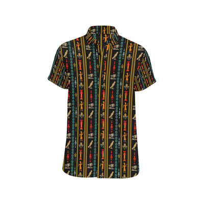 Eye of Horus Egypt Style Pattern Men's Short Sleeve Button Up Shirt