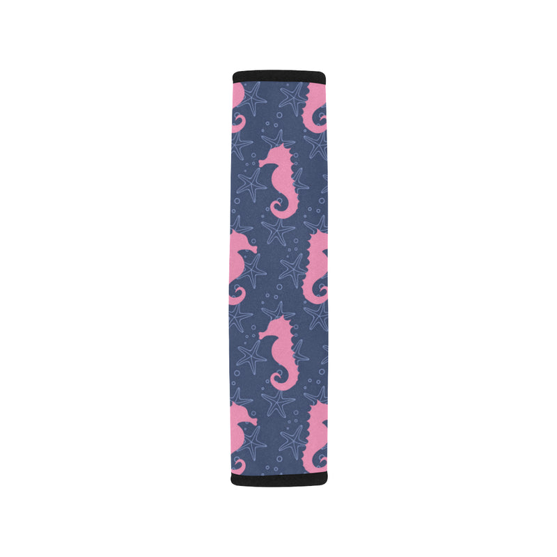 SeaHorse Pink Pattern Print Design 02 Car Seat Belt Cover