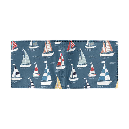Sailing Ships Pattern Print Design A04 Men's ID Card Wallet