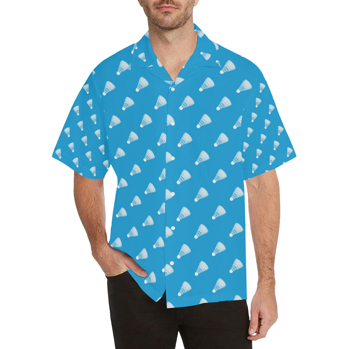 Badminton Ball Pattern Print Design 08 Men's Hawaiian Shirt