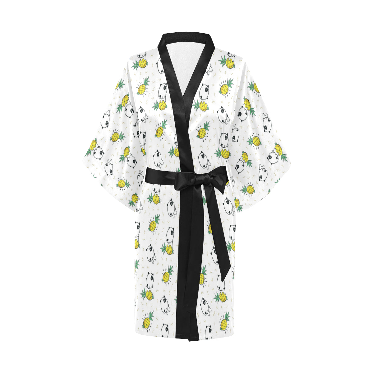 Bull Terriers Pattern Print Design 05 Women's Short Kimono