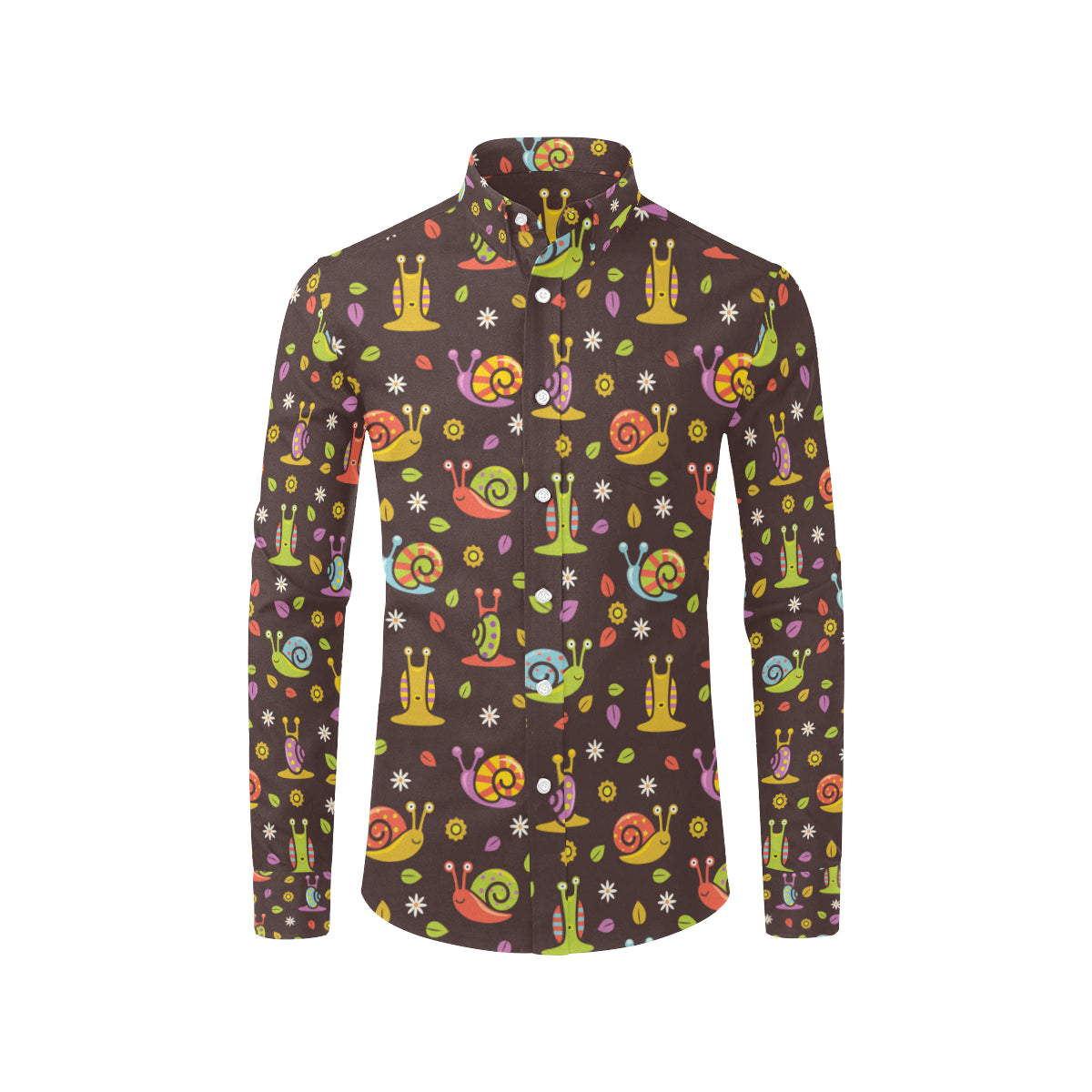 Snail Pattern Print Design 01 Men's Long Sleeve Shirt