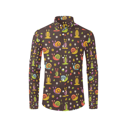 Snail Pattern Print Design 01 Men's Long Sleeve Shirt