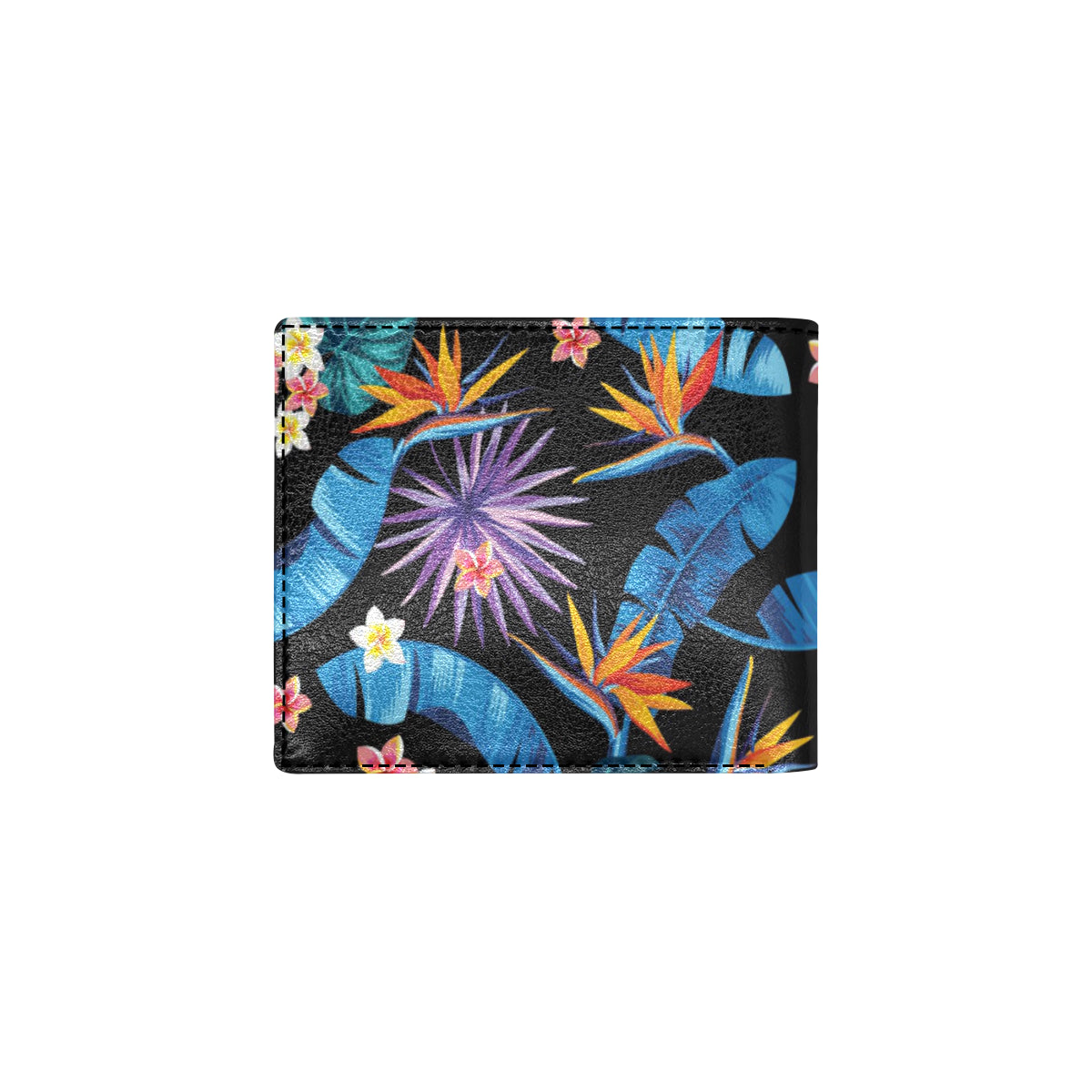 Tropical Flower Pattern Print Design TF018 Men's ID Card Wallet