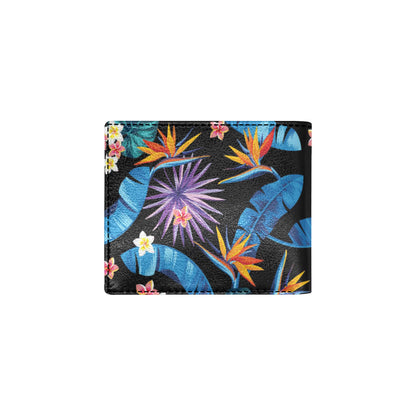 Tropical Flower Pattern Print Design TF018 Men's ID Card Wallet