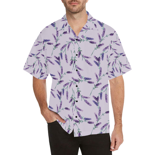 Lavender Pattern Print Design 02 Men's Hawaiian Shirt