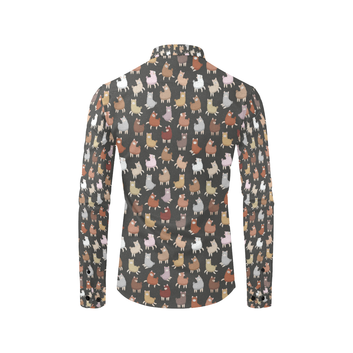 Alpaca Cute Design Themed Print Men's Long Sleeve Shirt