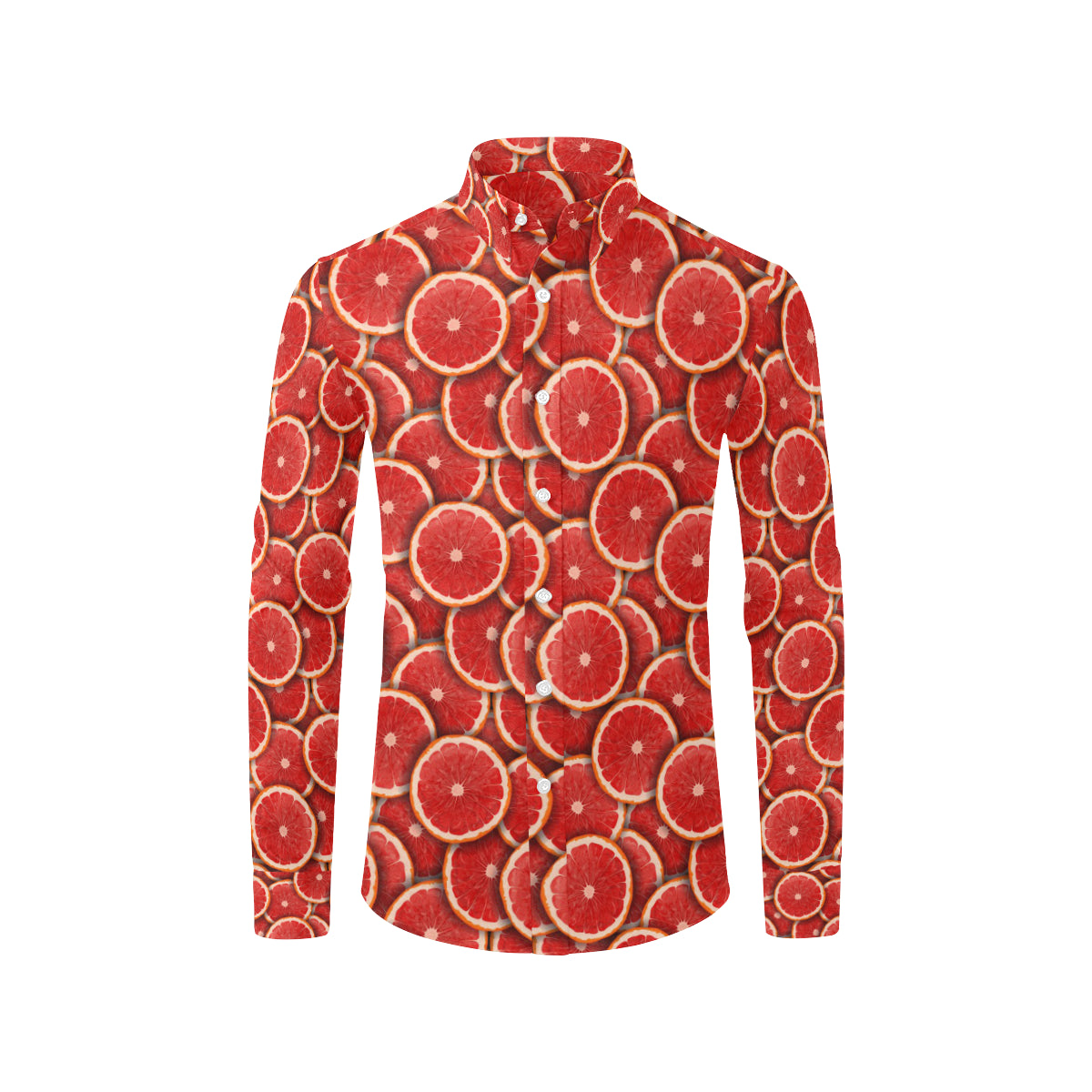 Grapefruit Pattern Print Design GF05 Men's Long Sleeve Shirt