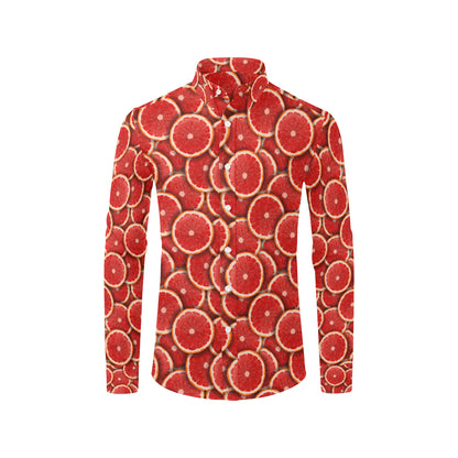 Grapefruit Pattern Print Design GF05 Men's Long Sleeve Shirt