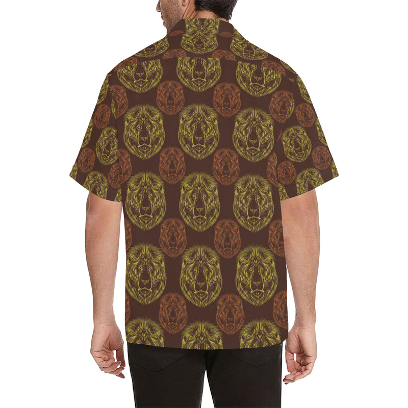 Lion Pattern Print Design 04 Men's Hawaiian Shirt