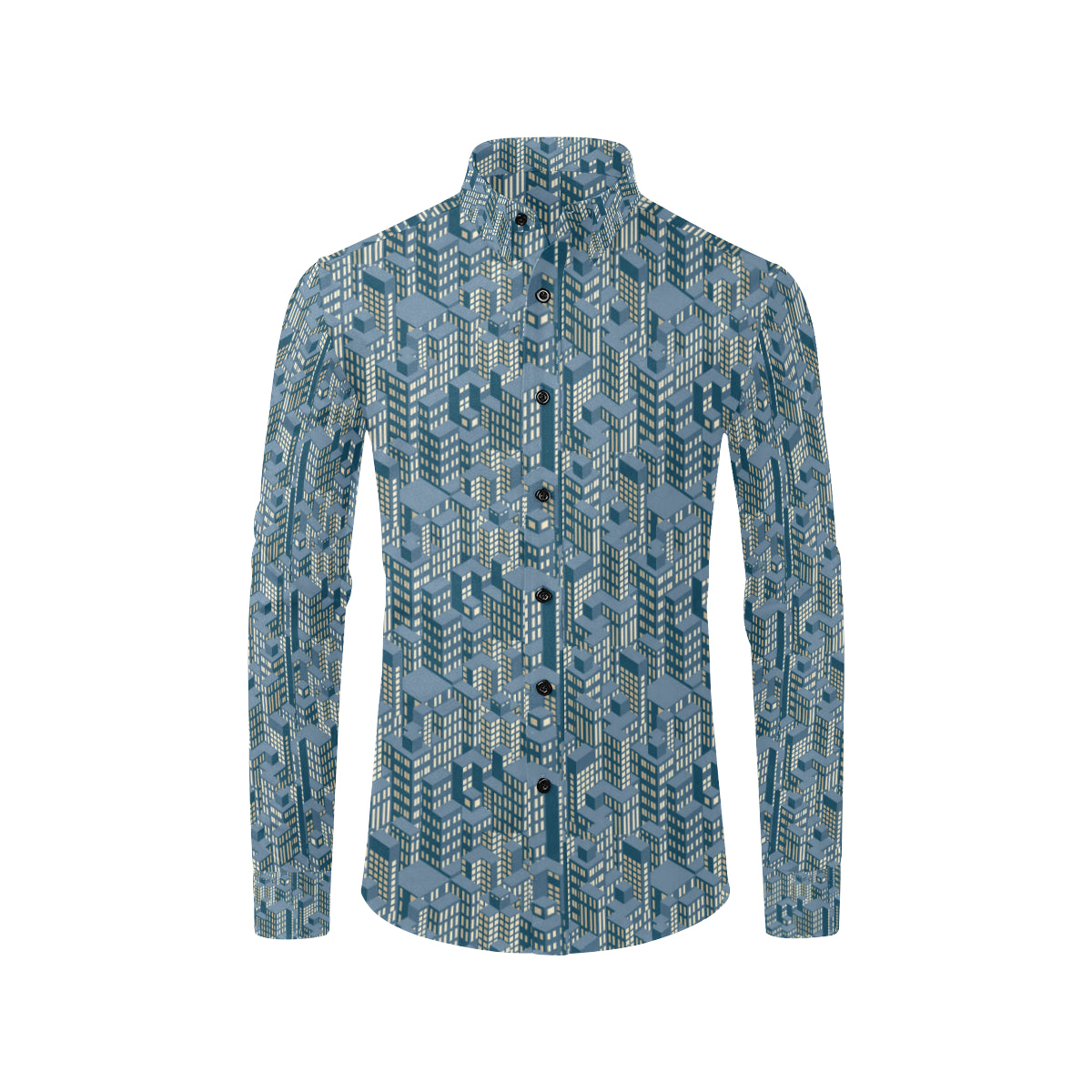 City  Pattern Print Design 01 Men's Long Sleeve Shirt
