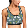 Llama Cactus Pattern Print Design 03 Sports Bra