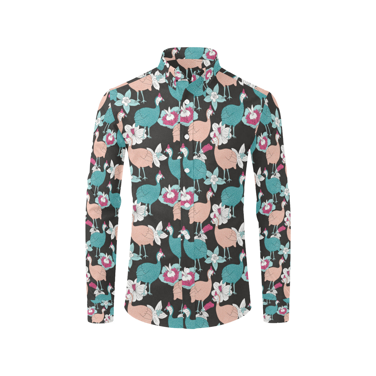 Guinea Fowl Pattern Print Design 03 Men's Long Sleeve Shirt