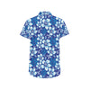 Hibiscus Pattern Print Design HB04 Men's Short Sleeve Button Up Shirt