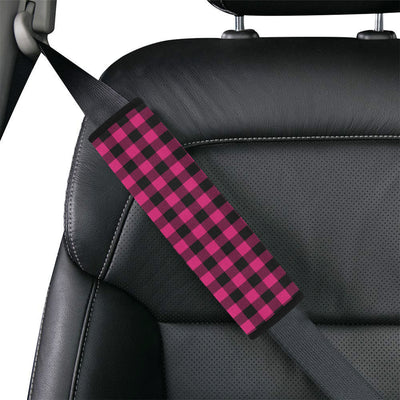 Pink Tartan Plaid Pattern Car Seat Belt Cover