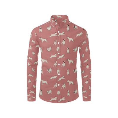 Bull Terriers Pattern Print Design 09 Men's Long Sleeve Shirt