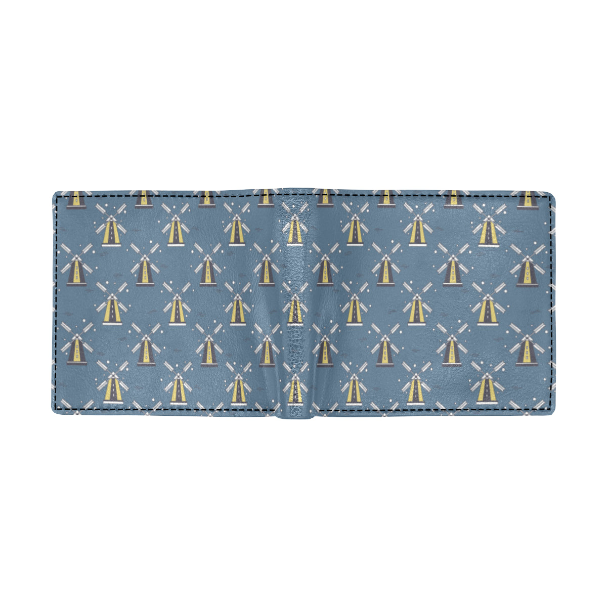 Windmill Pattern Print Design 03 Men's ID Card Wallet