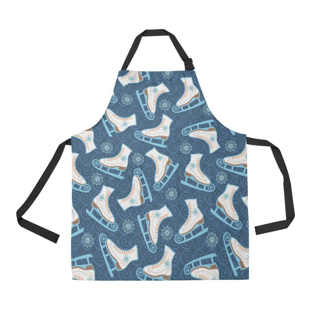 Ice Skate Pattern Print Design 01 Apron with Pocket
