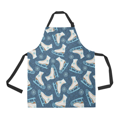 Ice Skate Pattern Print Design 01 Apron with Pocket
