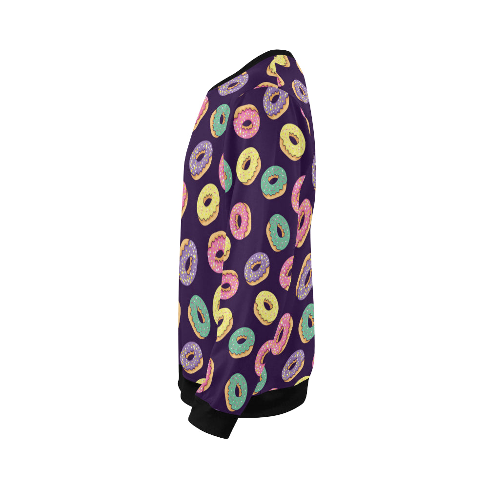 Donut Pattern Print Design DN08 Men Long Sleeve Sweatshirt