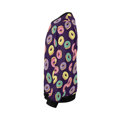 Donut Pattern Print Design DN08 Men Long Sleeve Sweatshirt