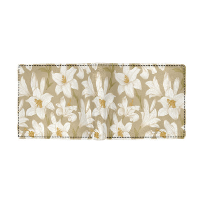 Lily Pattern Print Design LY07 Men's ID Card Wallet