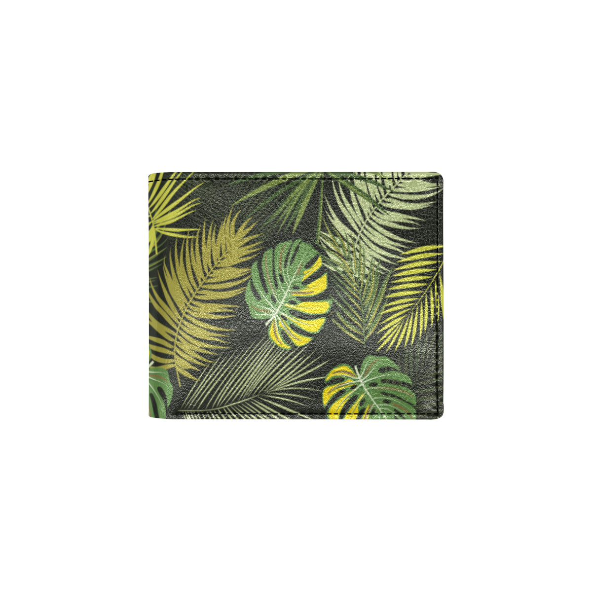 Palm Leaf Pattern Print Design A05 Men's ID Card Wallet