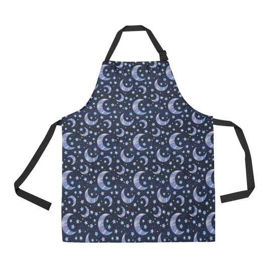 Celestial Moon Pattern Print Design 03 Apron with Pocket