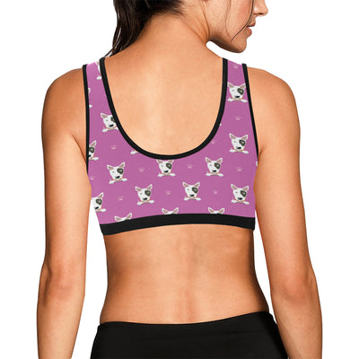 Bull Terrier Happy Print Pattern Sports Bra