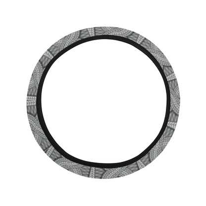 Cable Knit Pattern Print Design 01 Steering Wheel Cover with Elastic Edge