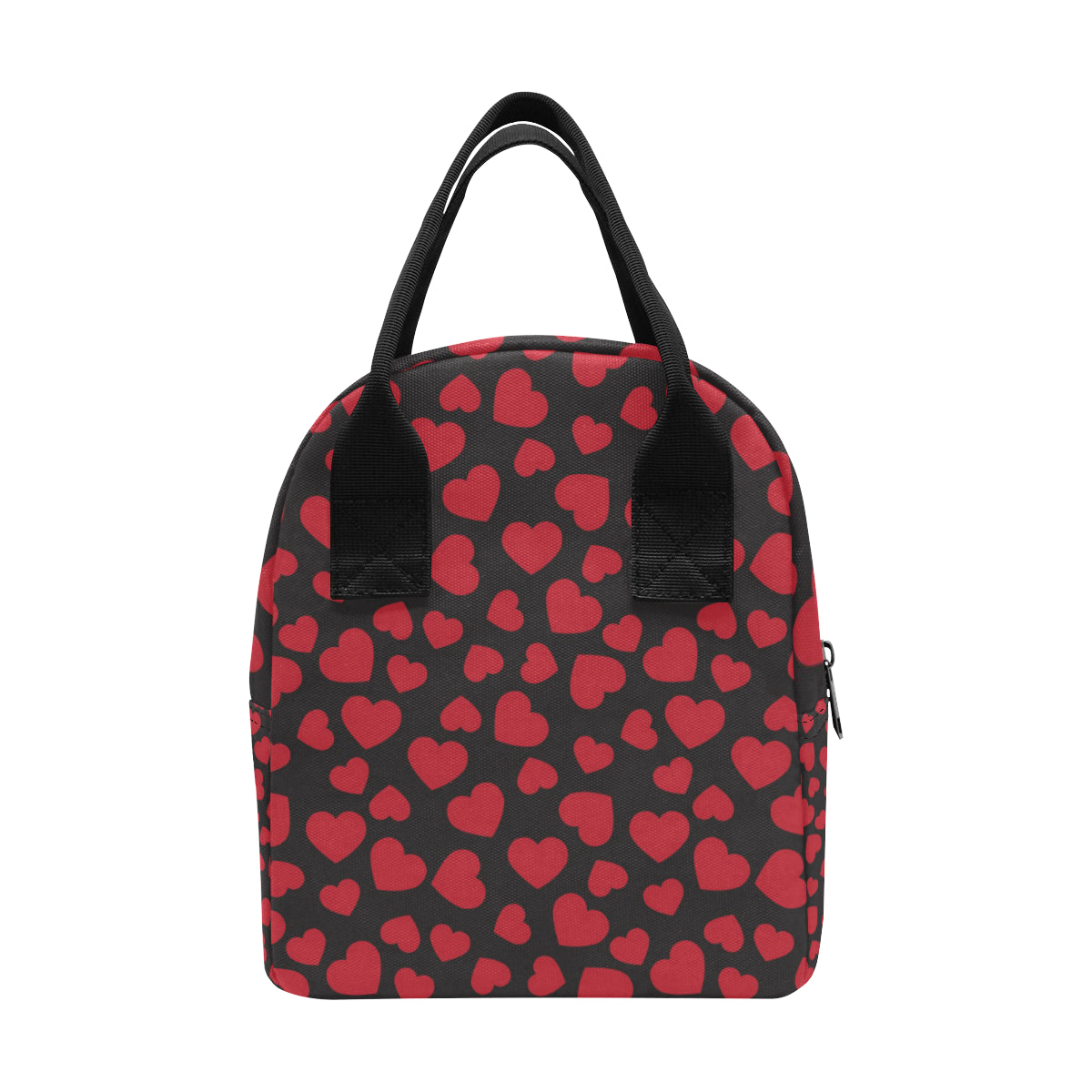 Heart Red Pattern Print Design HE01 Insulated Lunch Bag