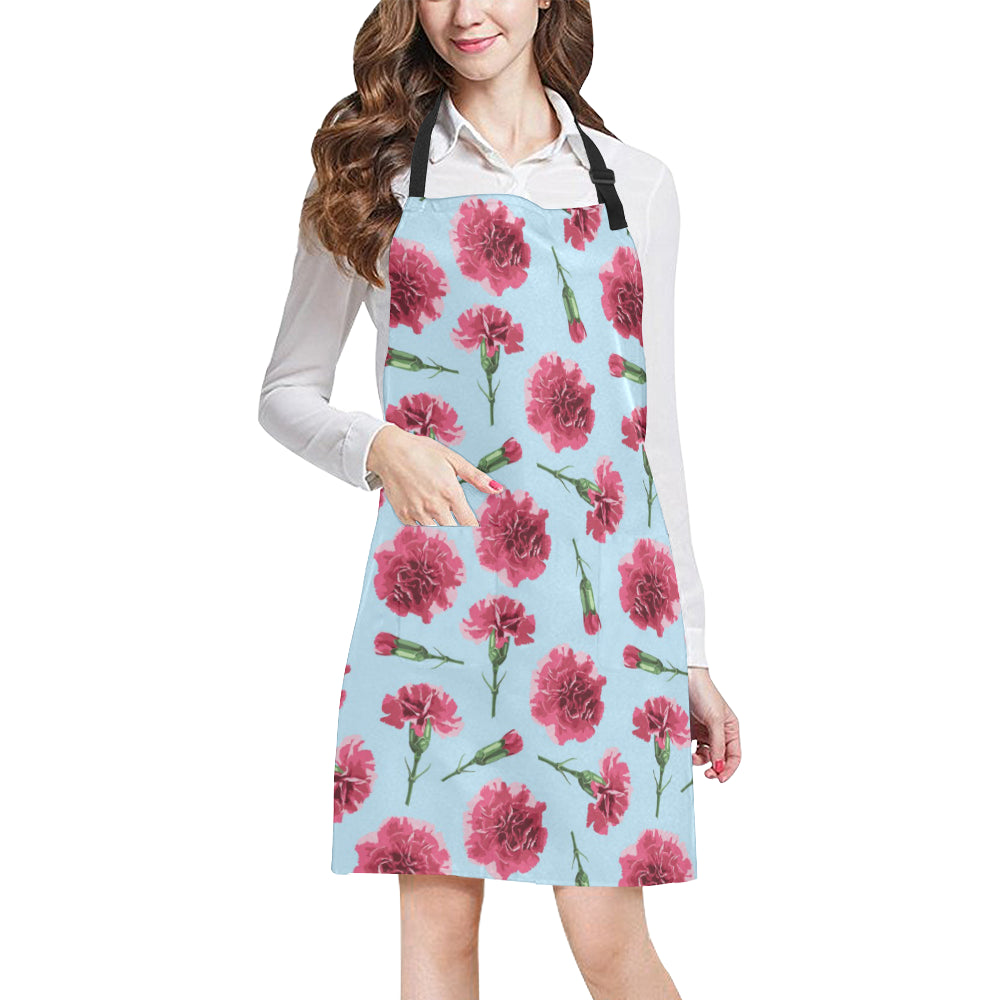 Carnations Pattern Print Design CN01 Apron with Pocket