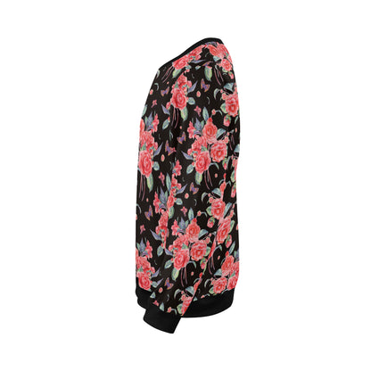 Camellia Pattern Print Design CM03 Men Long Sleeve Sweatshirt