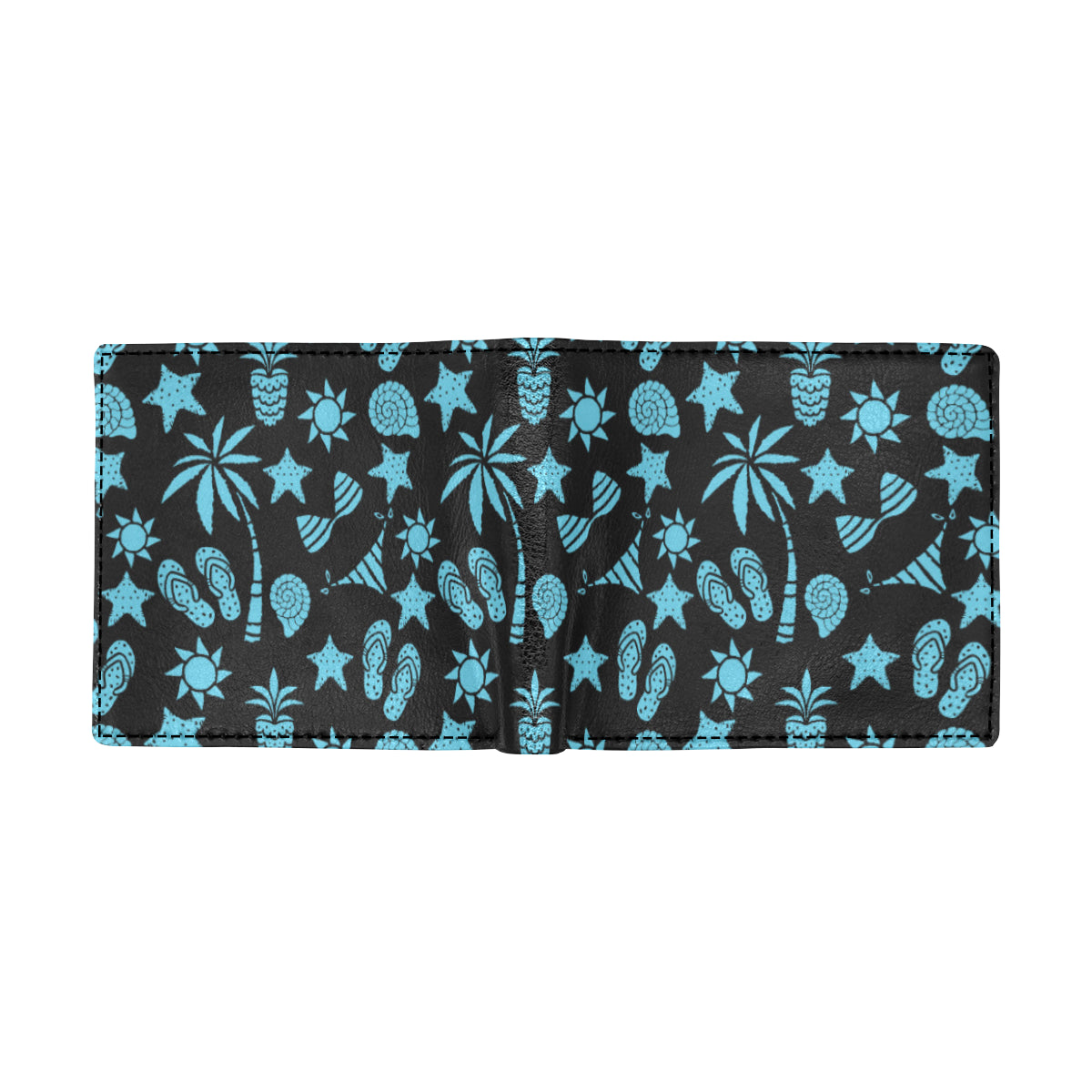Beach Scene Pattern Print Design 03 Men's ID Card Wallet